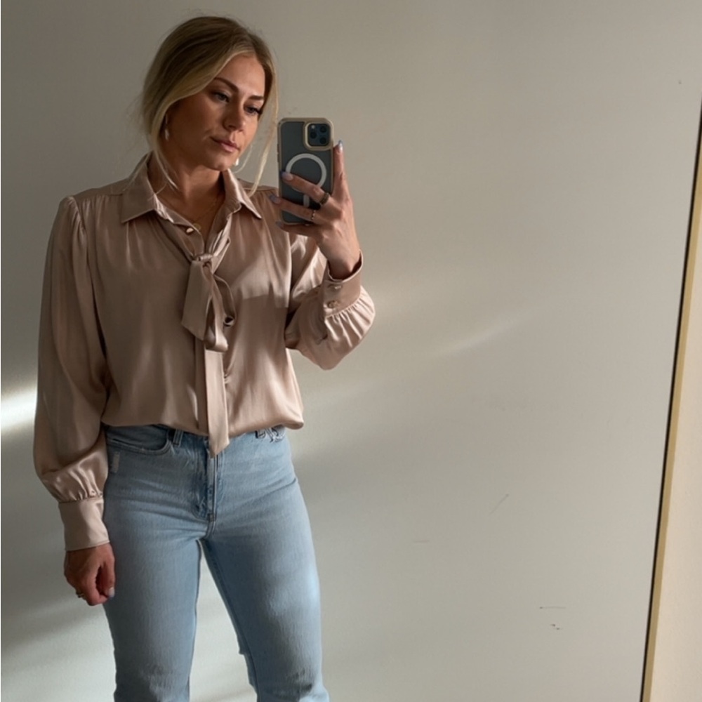Elegant Pink Cream Blouse